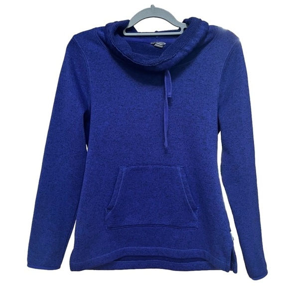 Eddie Bauer cowl neck sweater/sweatshirt in blue with black - Picture 1 of 7